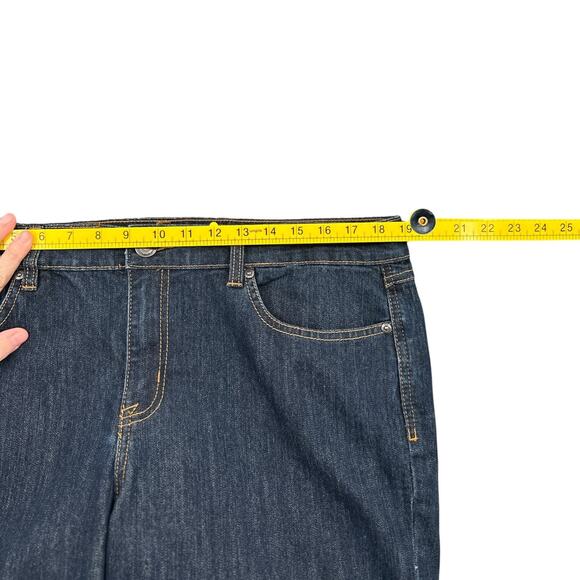 ALFRED SUNG Dark‎ Wash Five Pocket Design Straight Leg Cropped Jeans Size 18 - Picture 5 of 7